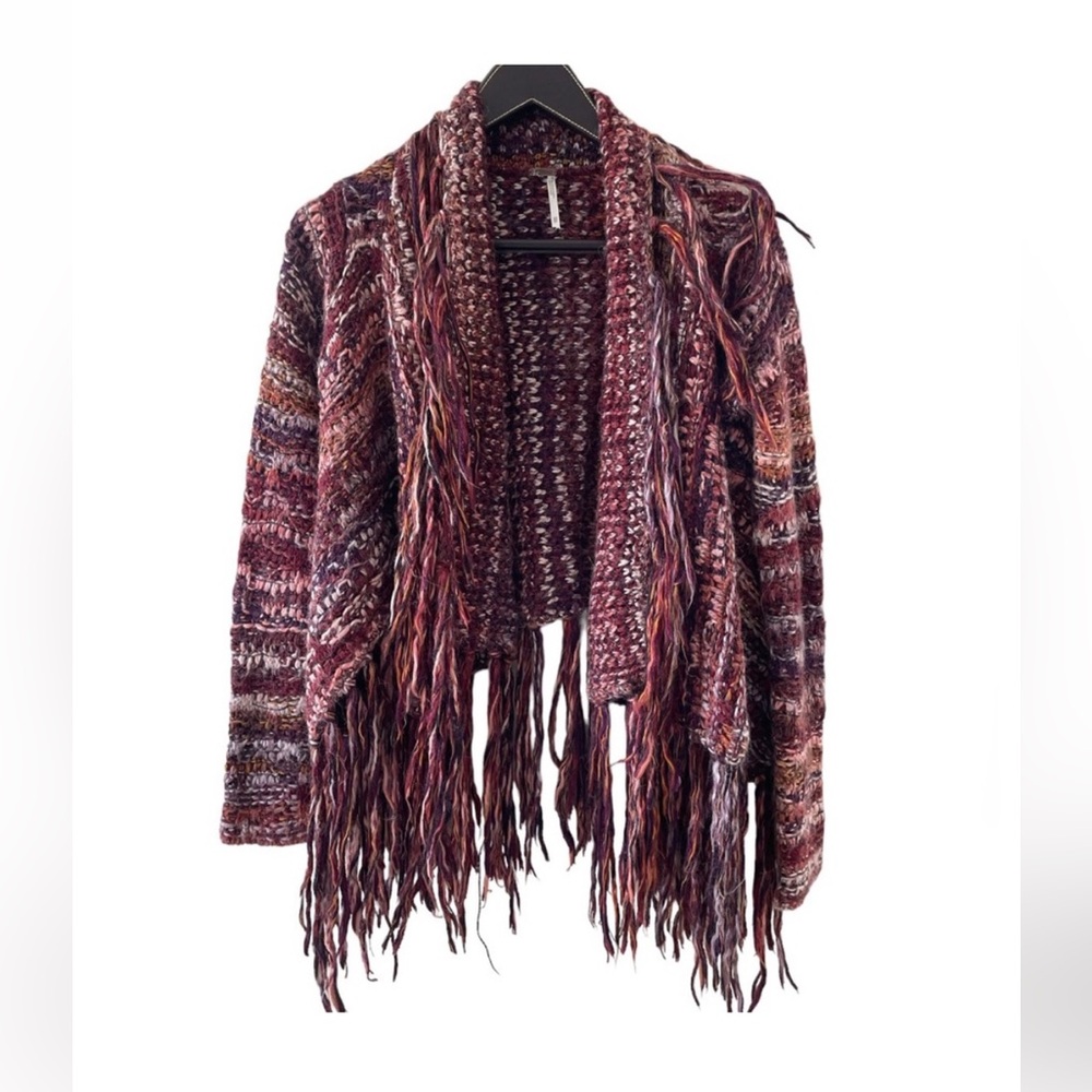 Free People Multi-Color Fringe Cardigan -XS